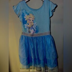 Blue Elsa Frozen glittery dress; 4T